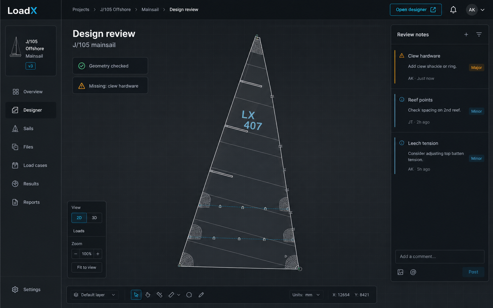 Dark review workspace preview